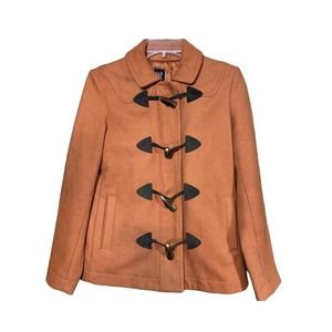 Gap Vintage Women's Wool Blend Lined Pea Coat Burnt ORANGE - Size XS